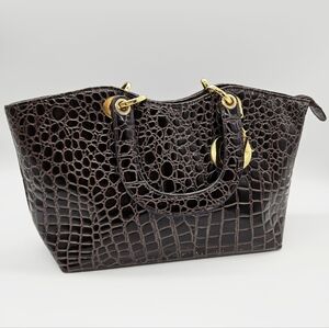 Croc embossed handbag